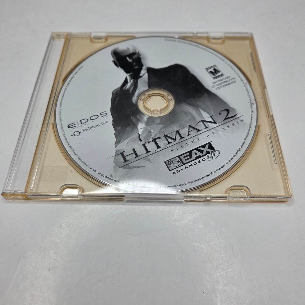 Hitman 2 Silent Assassin PC Game Disc Only Silver Eidos Vintage 2002 BK126-05